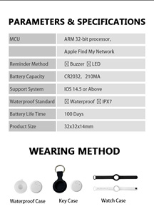 Anti-loss <strong>Device</strong> airTag Location tracker Pet Location Mini Tracker Pet Anti-loss Pet tracker for Apple Find My - Product Image 3