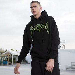 Yeşil gökkuşağı grafik baskı ile erkek siyah Hoodie çin ejderha tasarım Streetwear üretici kazak Hip Hop moda giyim - Product Image 3