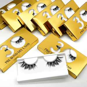 Mi giả dán liền, chống nước, bền lâu, làm thủ công, nhãn hiệu riêng, bán sỉ, tự dính, nửa mi dưới - Product Image 6