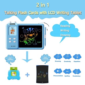 Nuovi giocattoli per l'apprendimento di leggere e scrivere schede flash parlanti con lavagna da disegno LCD doodle tablet reading machine per bambini - Product Image 4