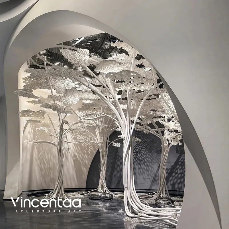 Vincentaa scultura moderna Hotel Lobby Sculpture Luxury Home Decor Metal Tree Sculpture