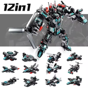 Yeni patlama savaşı 12 In 1 montajlı Boy zeka geliştiren oyuncak polis dönüşümü Robot kral yapı taşları tuğla oyuncaklar - Product Image 2