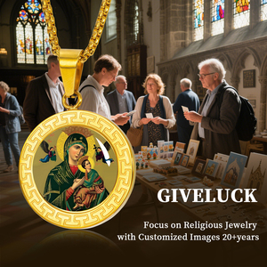 Immagine di gioielli religiosi con ciondolo a forma di T GIVELUCK "nostra signora dell'aiuto perpetuo" modello personalizzato per rivenditori di gioielli all'ingrosso - Product Image 6