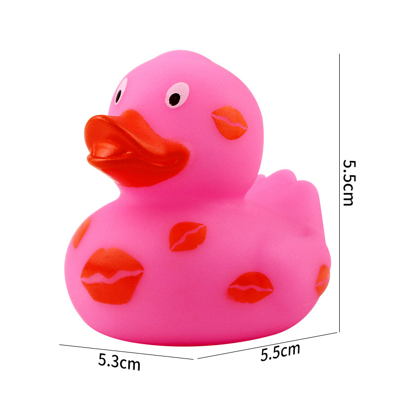Canard rose à lèvres rouges