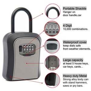 Anahtar kilit kutusu yükseltilmiş duvara monte hava 4 haneli kombinasyon anahtar depolama kilit kutusu 5 tuşları ile kapasiteli Lockbox askı - Product Image 2