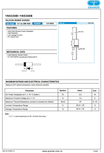5W DO15 1N5357B 1N5360B ไดโอด ZENER ซิลิคอนที่1N5358B 1N5367B 1N5361B 1N5364B 1N5363B 1N5366B - Product Image 3