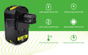 סוללה נטענת 18v 7.5ah סוללת ליתיום יון עבור ryobis p109 עם סוללות כלי כוח מחוון הוביל עבור Ryobis
