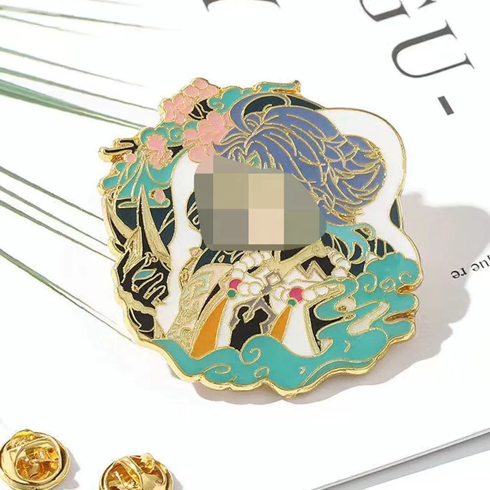 Kunshan — épingle à revers en métal doux et personnalisé, badge en émail, deuxième élément, broche de dessin animé, 50 pièces