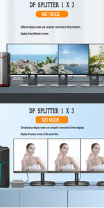 Original OEM Factory UHD 4K 60Hz Multi Port <strong>DisplayPort</strong> 1.2V DP Switch 1 in 3 Out 1X3 DP Splitter 1 in 3 Out - Product Image 2