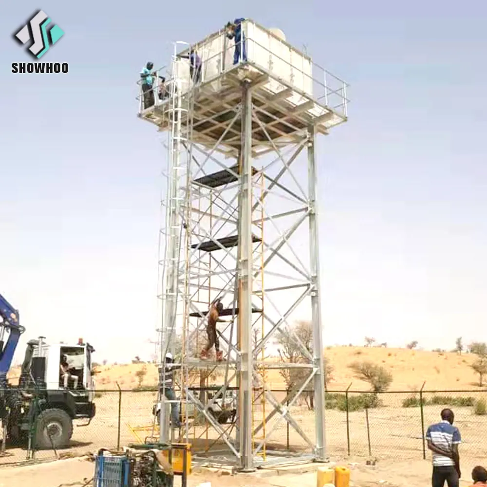 Sıcak daldırma galvanizli çelik yapı su depolama tankı kulesi
