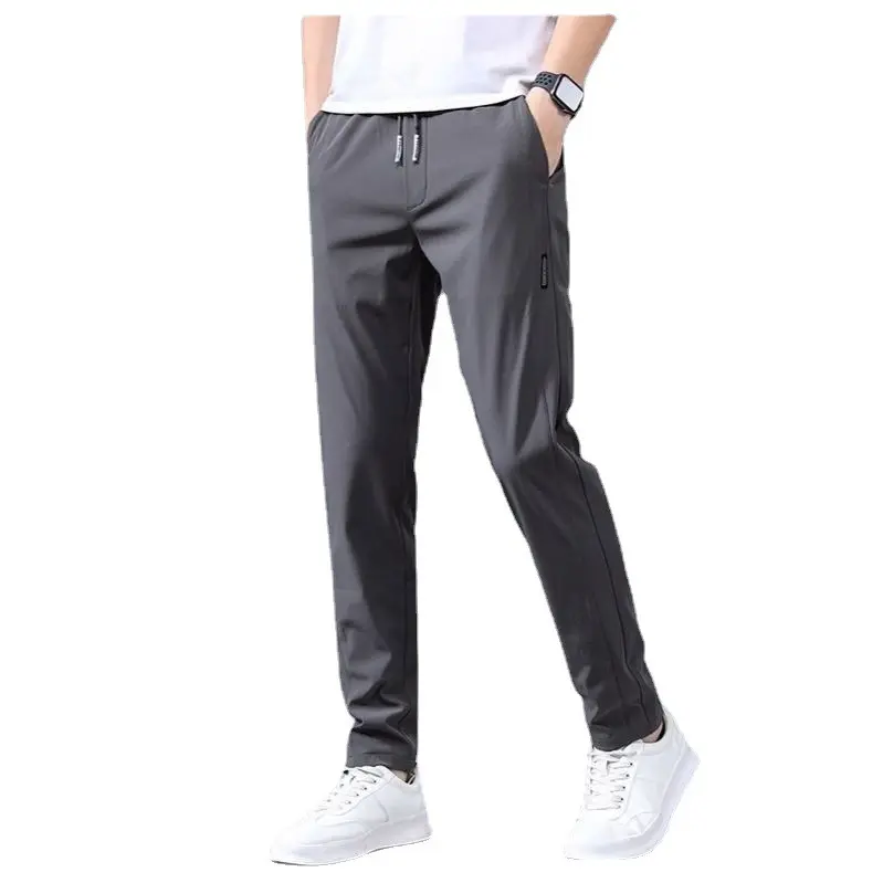 Calças de moda de marca calças casuais finas de verão masculinas tendência da moda coreana calças esportivas de perna reta soltas calças de moletom longas