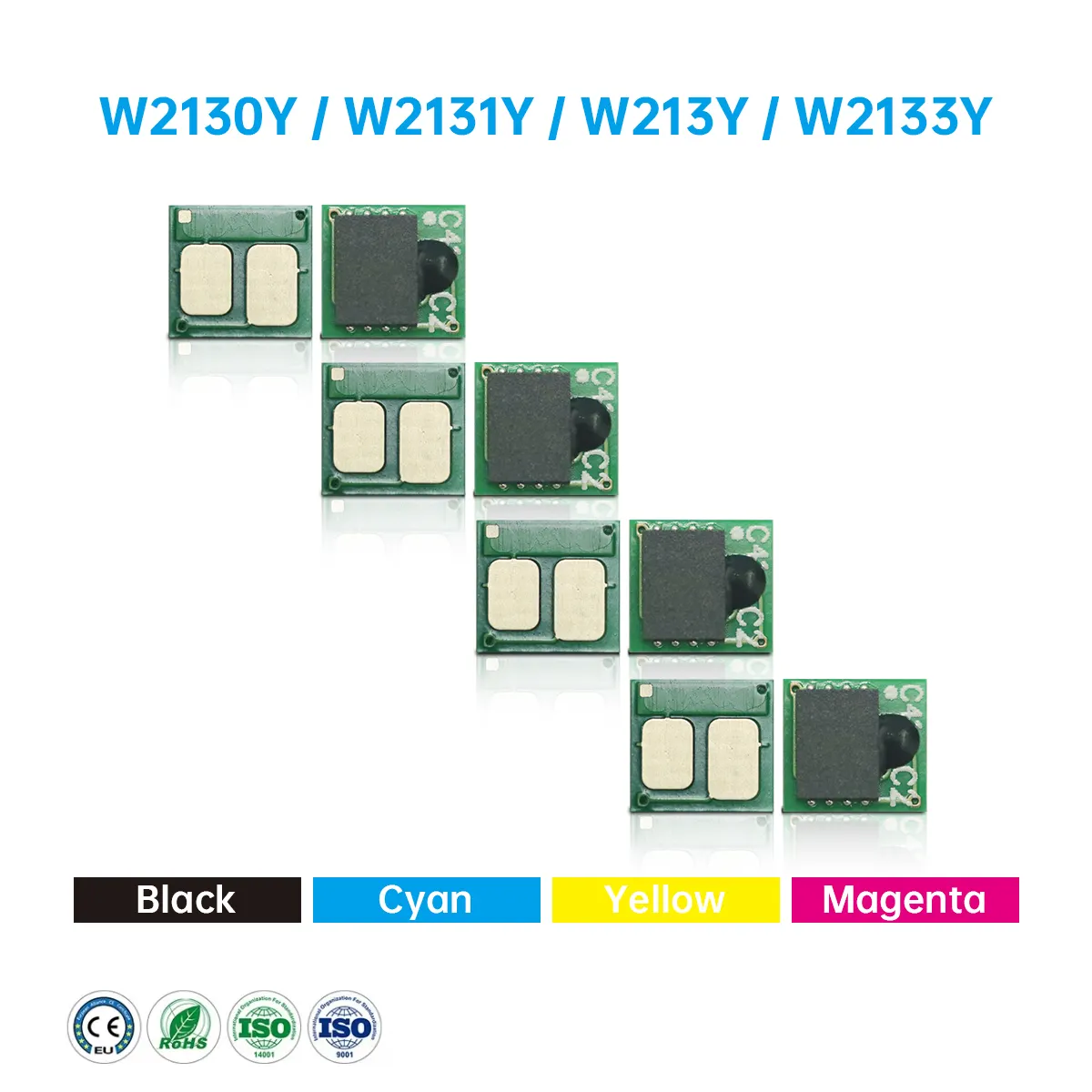 Chip katrij W2130Y W2131Y W2132Y W2133Y untuk HP warna LaserJet Perusahaan 5700DN MFP 5800DN 6700 6701DN MFP 6800 6801DN