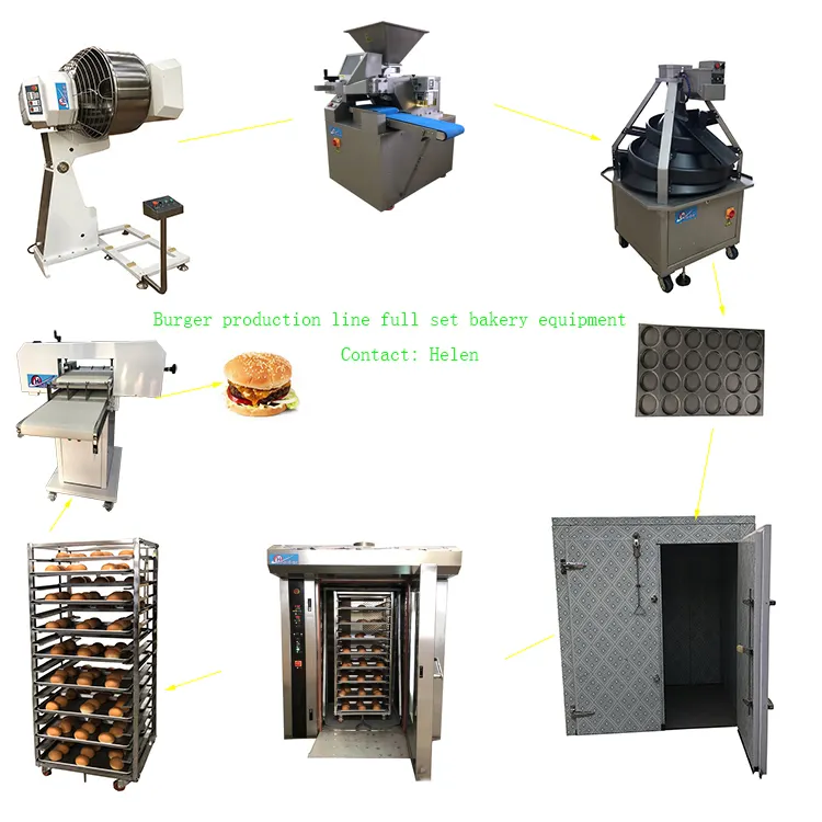 ماكينة صنع الهمبرغر للبيع بالجملة لفات الخبز من معدات المخابز