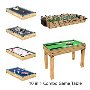 4 Feet 10-in-1 Combo <strong>Game</strong> <strong>Table</strong> <strong>with</strong> Foosball Hockey Pool Ping Pong for Home &amp; Family Durable MDF Cushion Material - Product Image 2