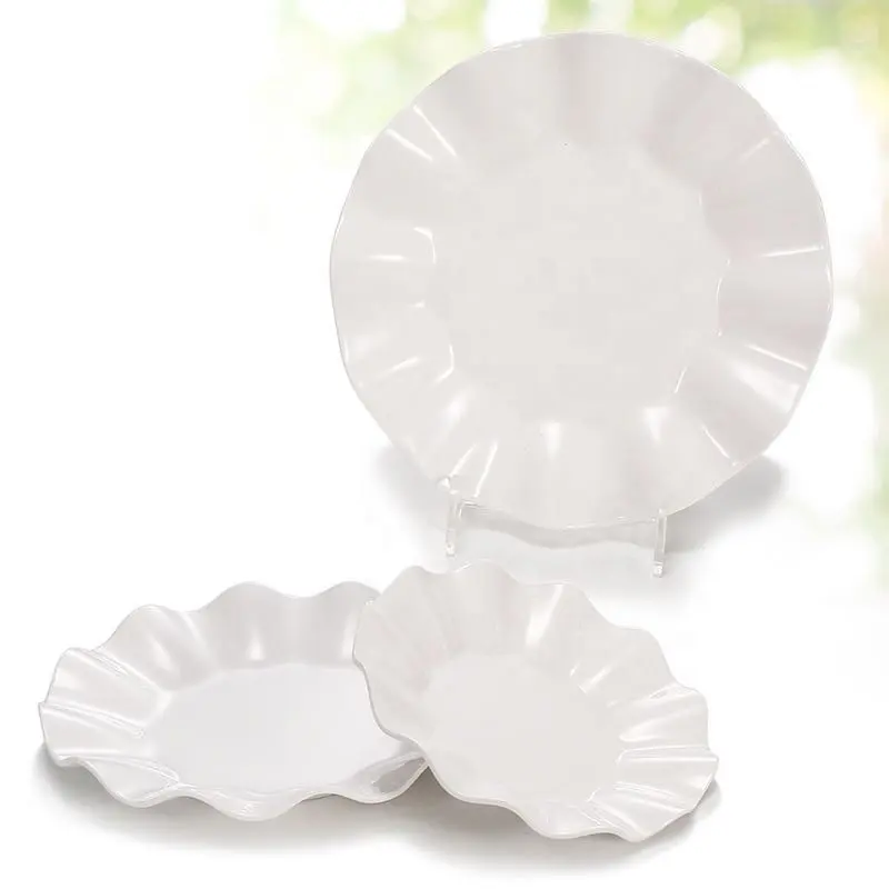 Atacado 8.5"/10.5" A8 melamina placa de cerâmica branca da mesma qualidade pratos de jantar retangulares quadrados baratos a granel