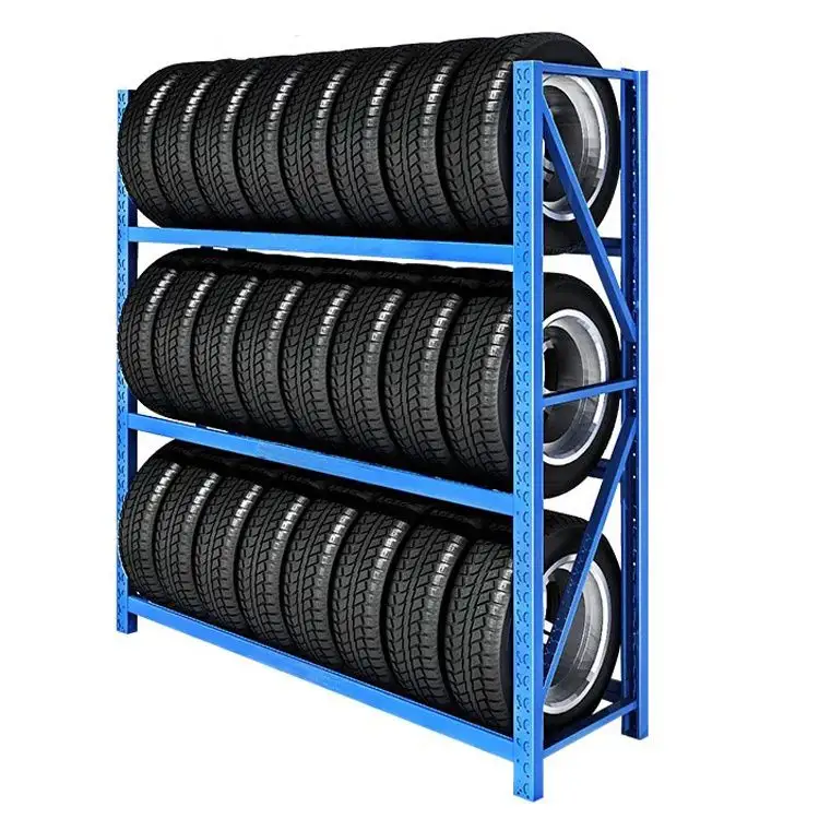 Heavy Duty Warehouse Tier rack garage shelving steel racking system stacking Tyre Rack