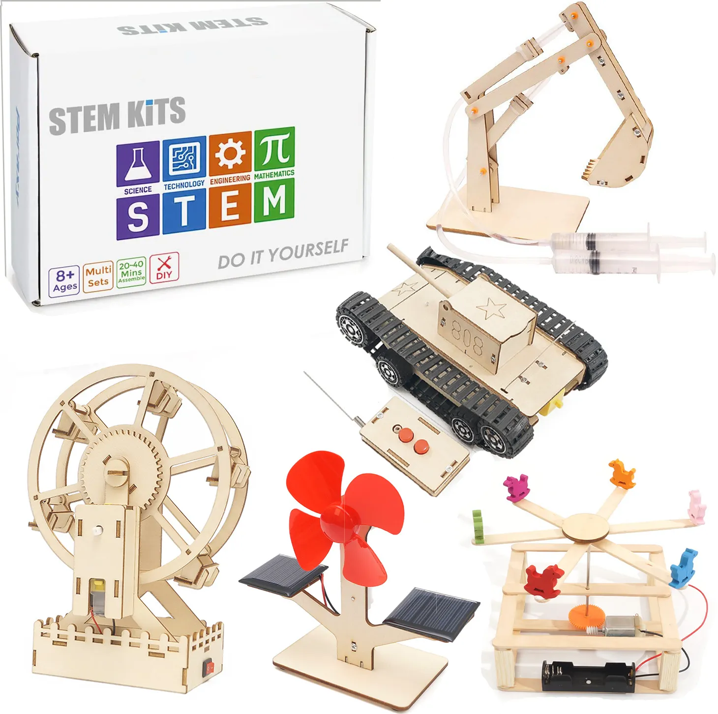 Popolare robot Kit scientifico Montessori puzzle sperimentale funziona per progetti elettrici a secco in legno 3D per bambini regalo in legno