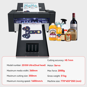 ZD350 Ultra çift kafa otomatik kalıp kesme makinası kırma A3 A4 levha vinil yapışkan kesici etiket kutusu kağıt çizici kesme makinası - Product Image 6