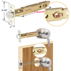 Chất Lượng Cao 127Mm Backset Ống Đòn Bẩy Kẽm Hợp Kim & Thép Không Gỉ 304 Cửa Khóa Latch Với Lưỡi Duy Nhất Key Mở Rộng - Product Image 2
