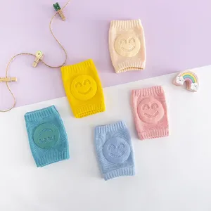Calcetines informales de verano para bebés con diseño de cara sonriente Protectores de codo y rodilla para niños para aprender a caminar y gatear - Product Image 5