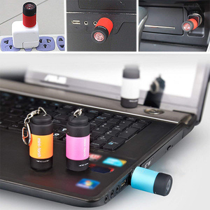 שרשרת מפתח נטענת פנס מטען USB מיני