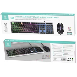 1000 DPIマウスと105キーワイヤードキーボードコンボ1.5m LEDバックライト付きブラックコンピュータアクセサリー - Product Image 1