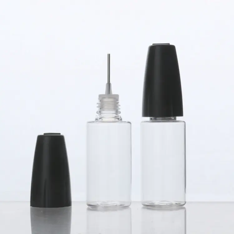 Flacons compte-gouttes en plastique pour animaux de compagnie, 30 ml, flacon à pointe d'aiguille, bouchon à l'épreuve des enfants, flacon à colle transparente, 10, 15, 30 ml