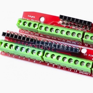 Screw <strong>Shield</strong> V2 Terminal Expansion Board Dual Matching Suitable for <strong>Arduino</strong> UNOR3This terminal expansion board can extend Arduin