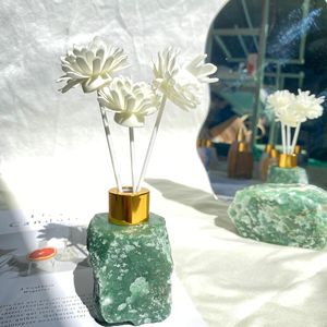Ham kristal gül kuvars aventurin Reed difüzör boş şişe kaba taş aromalı uçucu yağ difüzör şişe - Product Image 5