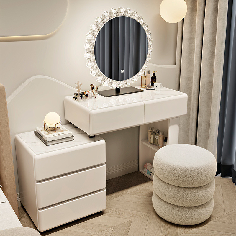 Mesa de 100cm + mueble + espejo + taburete