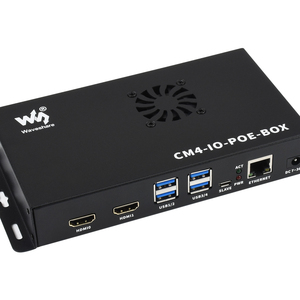Mini Computer PoE Waveshare basato sul modulo di calcolo Raspberry Pi 4 (non incluso), custodia in metallo, con ventola di raffreddamento - Product Image 1