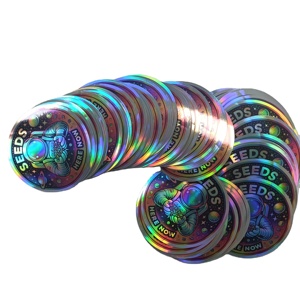 定制防水模切圆形小标签乙烯基光泽包装贴纸印刷标志标签 - Product Image 4