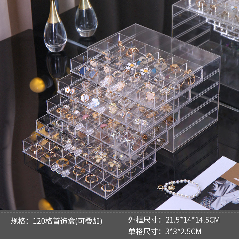 120 compartments, five-layer transparent drawer