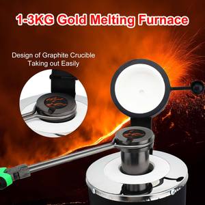 1/2/3 kg 2000F Mini Digital Gold Melting Furnace with Graphite <strong>Crucible</strong> <strong>for</strong> Tin, Silver, <strong>Copper</strong> and Aluminum - Product Image 3
