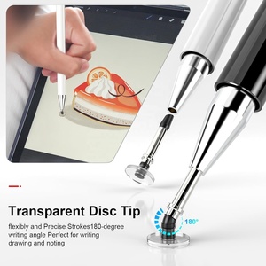 Disc/Fiber <strong>Tip</strong> 2-in-1 Universal Stylus Touch Pen for iPad iPhone Android Tablet Chromebook &amp;other Capacitive Touchscreen Devices - Product Image 3