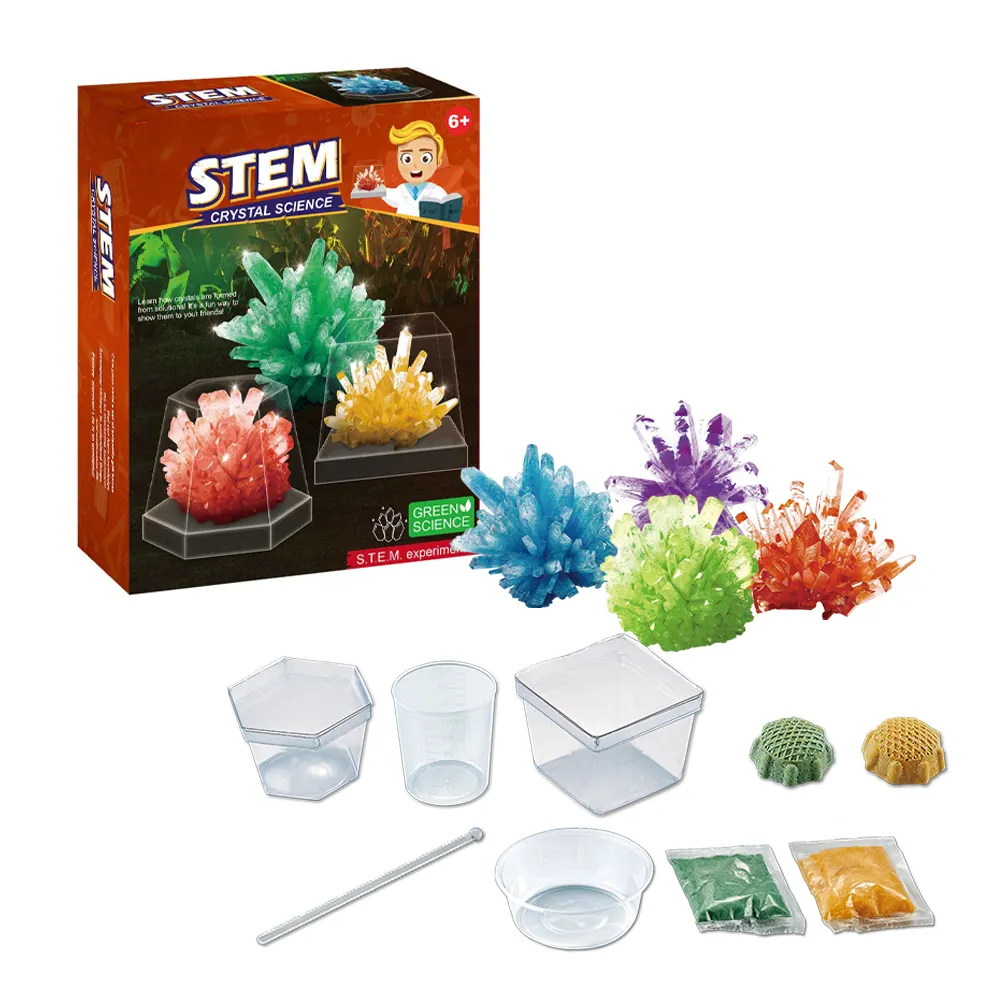 Kit de proyecto de ciencia para niños, juego de Ciencia de cultivo de cristal, experimento de laboratorio, juego educativo para niños