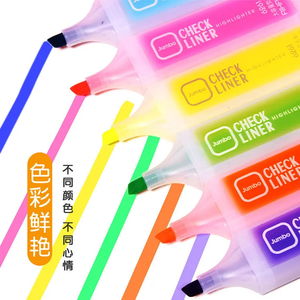 Púrpura 6 uds resaltador de un solo color juego de marcadores de color caramelo para estudiantes de punta gruesa de color para puntos clave de doble cabeza - Product Image 4