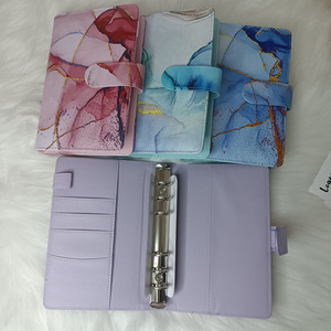 Nuovo arrivo Fashion Stock color marmo anello in pelle PU personalizzare Planner Journal a6 Budget Binder portafoglio Set Journal