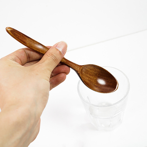 定制标志餐具天然漆木竹咖啡勺，带细柄直木餐具搅拌 - Product Image 3