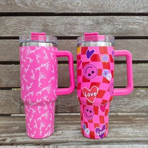 6 renkler toptan 40oz sıcak pembe kalp aşk sevgililer Tumblers sevgililer çift duvar kalp Tumblers hediyeler için - Product Image 3