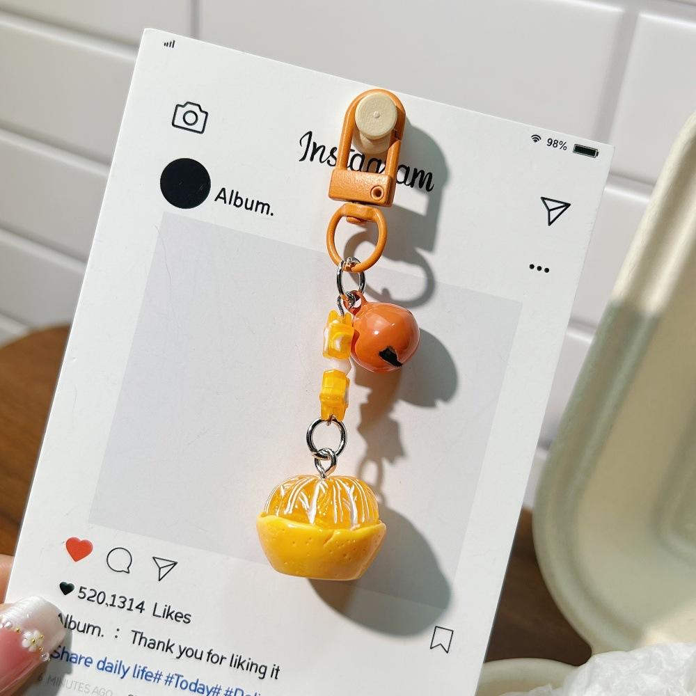 โซ่คล้องโทรศัพท์มือถือลายดาวสีส้ม