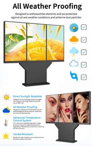 3000nits Tri-View Sunlit Signage Stand IP66 WeatherShield Vertical Tri-Panel Branding Visibility Hub - Product Image 6