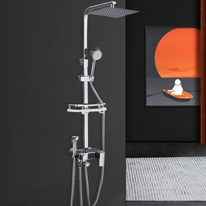 Designers Exposed <strong>B</strong> &amp; <strong>s</strong> Faucets 8'' Square Head Bathroom Bath Shower Faucet Set Rainfall
