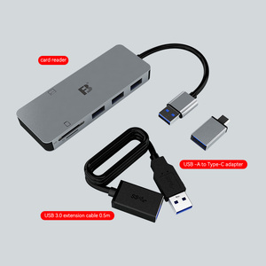 FB CR718-30 Metal 3 port usb 3.0 hub ile 2 yuvası tf cf 6 in 1 kart okuyucu CF X1 + X1 + TF X1 + USB-AX3 - Product Image 6