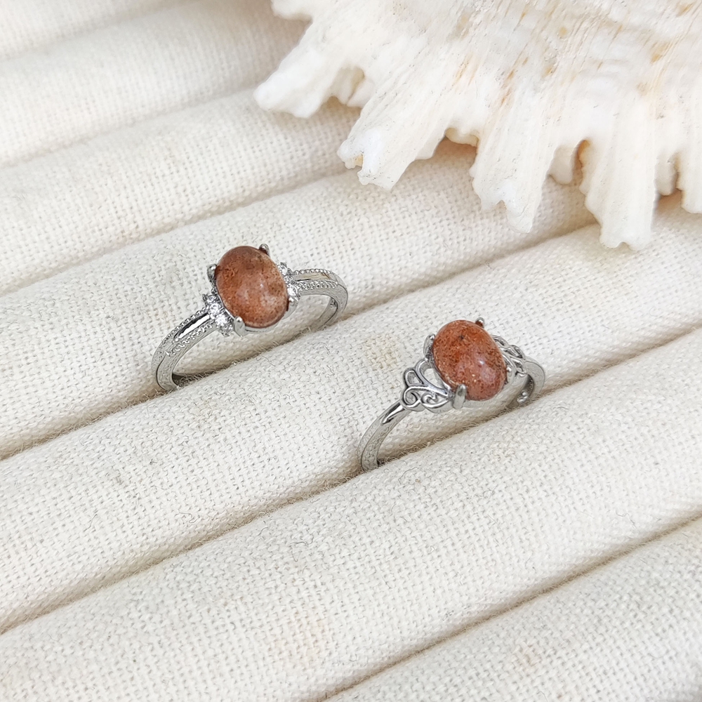 Gold strawberry quartz - silver
