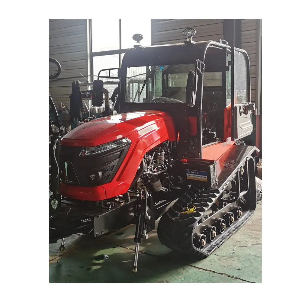 Tractor de orugas compacto multifunción con cultivador rotativo, Operación por Control remoto