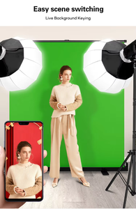 写真折りたたみ式クロマキーパネル背景クイックインストール背景スタジオグリーンスクリーン2.5x2.5m - Product Image 4