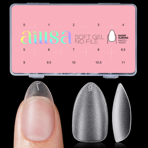 Aillsa Short Almond Nail <strong>Tips</strong> 15 Sizes 450PCS Clear Soft Gel Nail <strong>Tip</strong> Double Side Full Matte Almond <strong>Shape</strong> Full Cover Nail <strong>Tips</strong> - Product Image 1