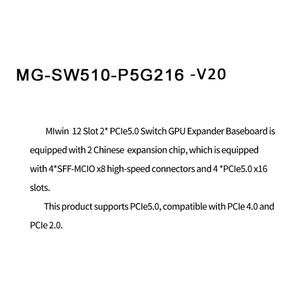 Tarjeta de Expansión de GPU Personalizada Miwin de 12 Ranuras <span class=keywords><strong>PCIE</strong></span> 5.0 X16, Solución de GPU de 18 MCIO X8 y 16 Tarjetas para Servidor de IA - Product Image 6