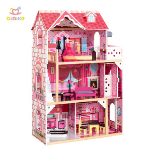 ピンクの手作り家具キッズおもちゃ特大ウィーンヴィラドールハウス木製ドールハウス家具おもちゃ3歳用
